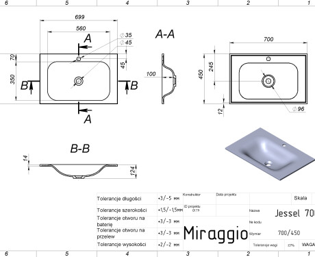 JESSEL 700 MIRASOFT Sink