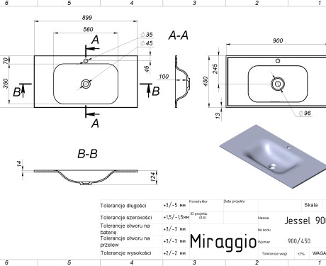 JESSEL 900 MIRASOFT Sink
