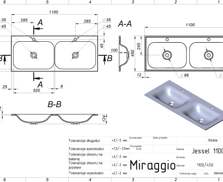 JESSEL 1200-2 MIRASOFT Sink