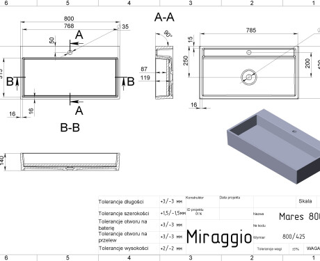 MARES 800 MIRASOFT Sink