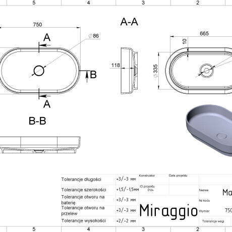 MARTA 750 MIRASOFT Sink #1