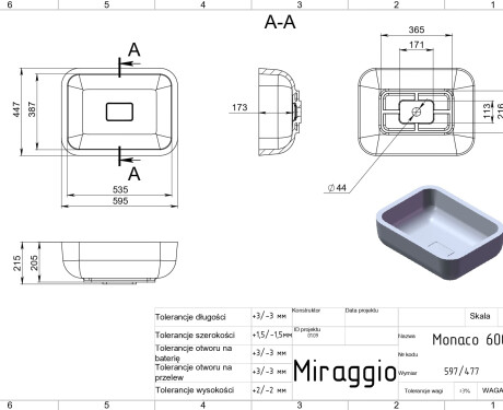 MONACO MIRASOFT Sink