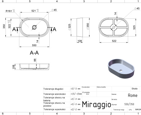ROME MIRASOFT Sink