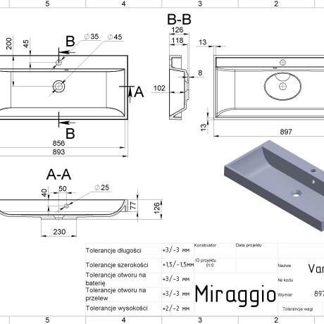 VARNA 900 MIRASOFT Sink #1