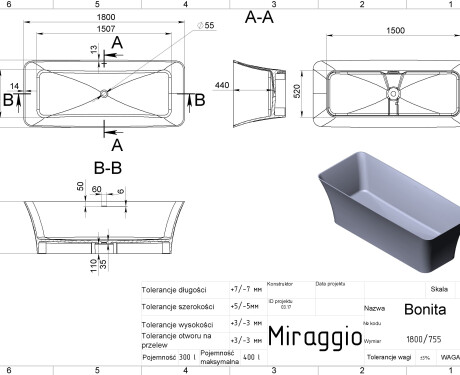 BONITA MIRASOFT Bathtub