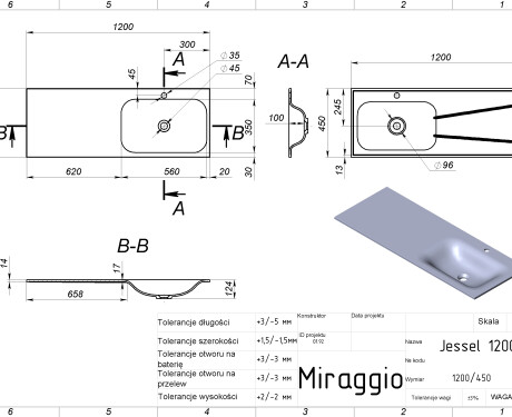 JESSEL 1200 R MIRASOFT Sink
