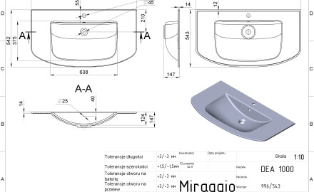 DEA 1000 MIRASOFT Sink