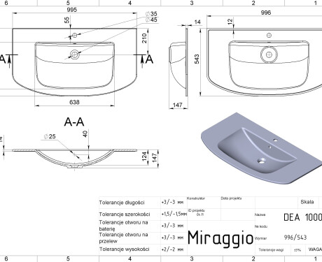 DEA 1000 MIRASOFT Sink