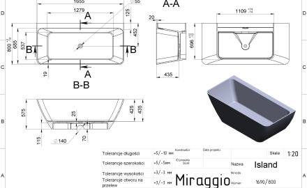 ISLAND MIRASOFT Bathtub