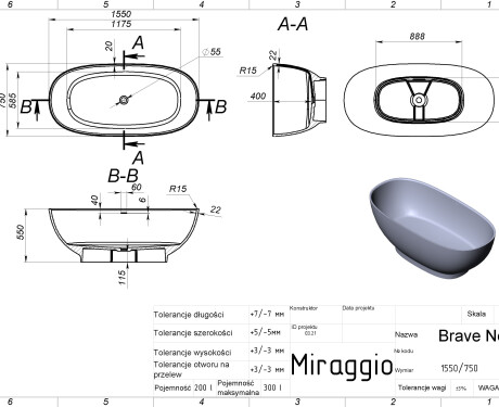BRAVE NEW MIRASOFT Bathtub