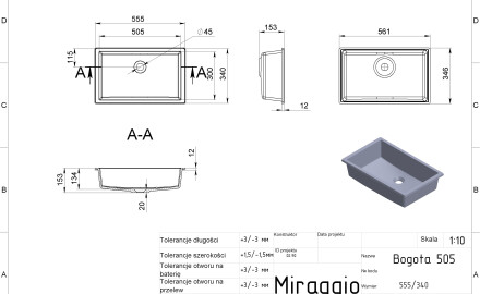 BOGOTA 505 MIRASOFT Sink