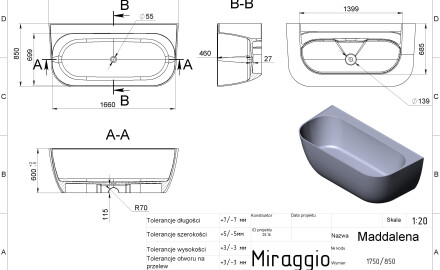MADDALENA MIRASOFT Bathtub