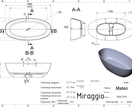 MATEO MIRASOFT Bathtub