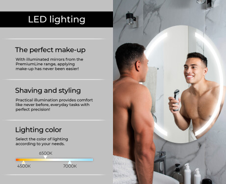 Illuminated Round LED Lighted Bathroom Mirror L97 #6