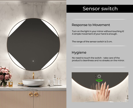 Illuminated Round LED Lighted Bathroom Mirror L114 #6