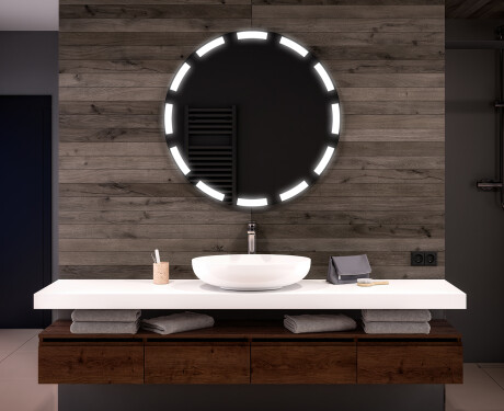 Illuminated Round LED Lighted Bathroom Mirror L117