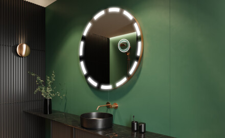 Illuminated Round LED Lighted Bathroom Mirror L117