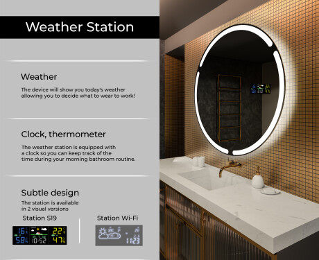 Illuminated Round LED Lighted Bathroom Mirror L119 #2