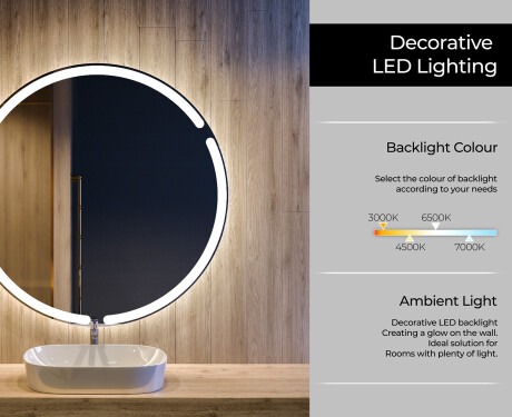 Illuminated Round LED Lighted Bathroom Mirror L119 #4