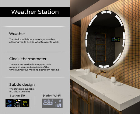 Illuminated Round LED Lighted Bathroom Mirror L120 #2