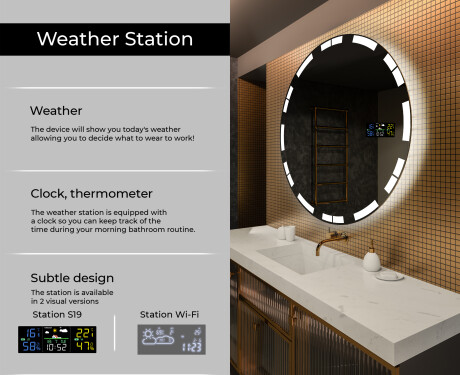 Illuminated Round LED Lighted Bathroom Mirror L121 #2