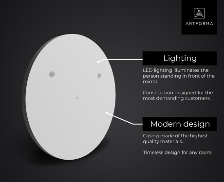 Illuminated Round LED Lighted Bathroom Mirror L122 #9