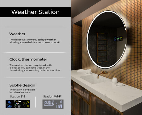 Illuminated Round LED Lighted Bathroom Mirror L123 #2