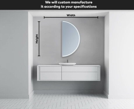 Semi-Circular Mirror with LED illumination A223 | right #4