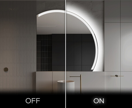 Half Circle Mirror LED lighted wall mirror Q222 #3