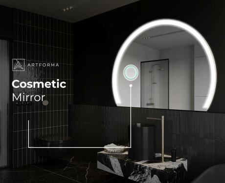 Semi-Circular Mirror with LED illumination W222 #5