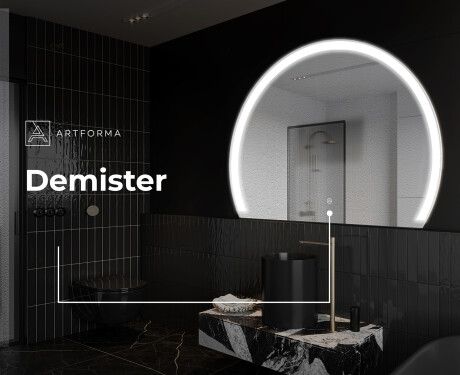Semi-Circular Mirror with LED illumination W222 #8