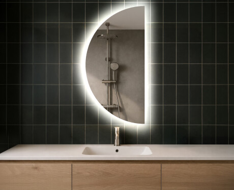 Semi-Circular Mirror with LED illumination D221 | left