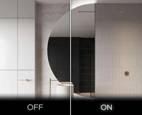 Semi-Circular Mirror with LED illumination D221 | left #3
