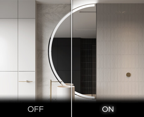 Semi-Circular Mirror with LED illumination D222 | left #3