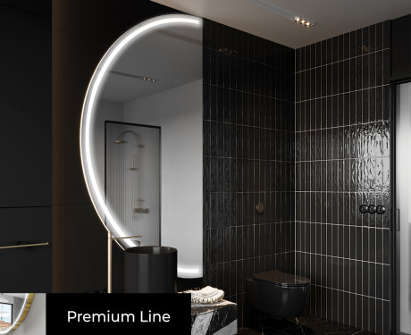 Semi-Circular Mirror with LED illumination D223