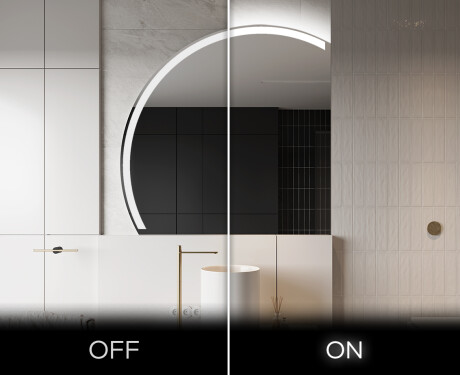 Semi-Circular Mirror with LED illumination X222 #3