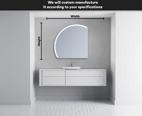 Semi-Circular Mirror with LED illumination X222 #4