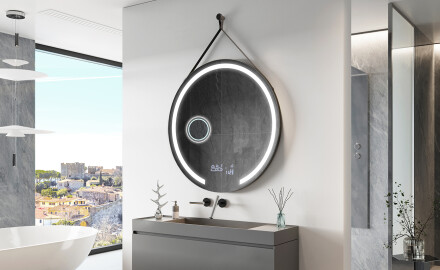 Round hanging mirror with lights L96