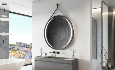 Round hanging mirror with lights L99