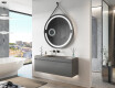 Round hanging mirror with lights L118