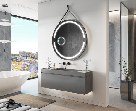 Round hanging mirror with lights L118
