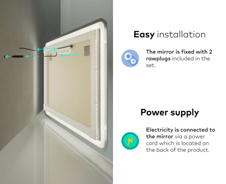 Illuminated Bathroom Mirror LED Lighting L146 #10
