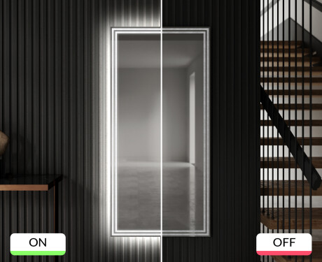 Long wall hallway mirror backlit LED L57 #7