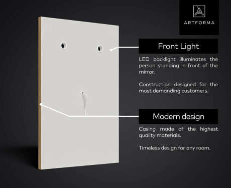 Long wall hallway framed mirror backlit LED L15 #6