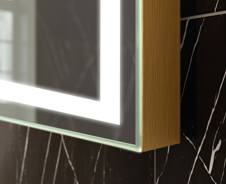 Long wall hallway framed mirror backlit LED L15 #10