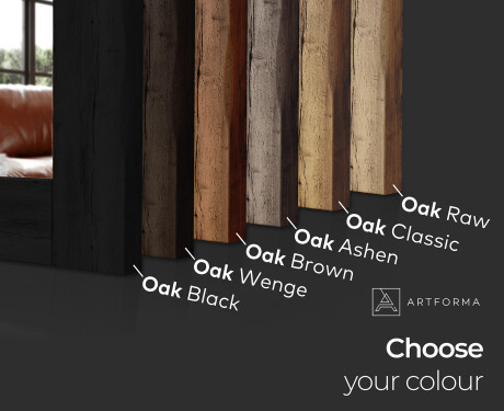 Vertical oak wooden illuminated mirror with rectangular frame L224 #3