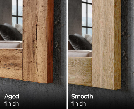 Vertical oak wooden illuminated mirror with rectangular frame L224 #4
