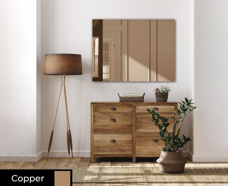 Rectangular ornate mirror on wall L169 #2