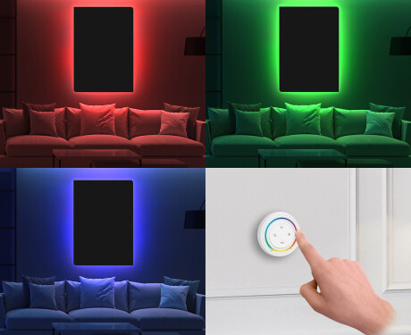 Rounded ornate mirror on wall L174 #11