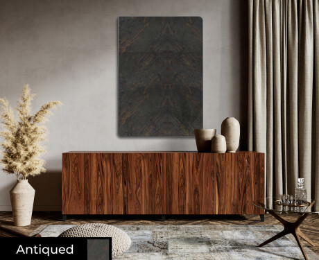 Rounded ornate mirror on wall L174 #6